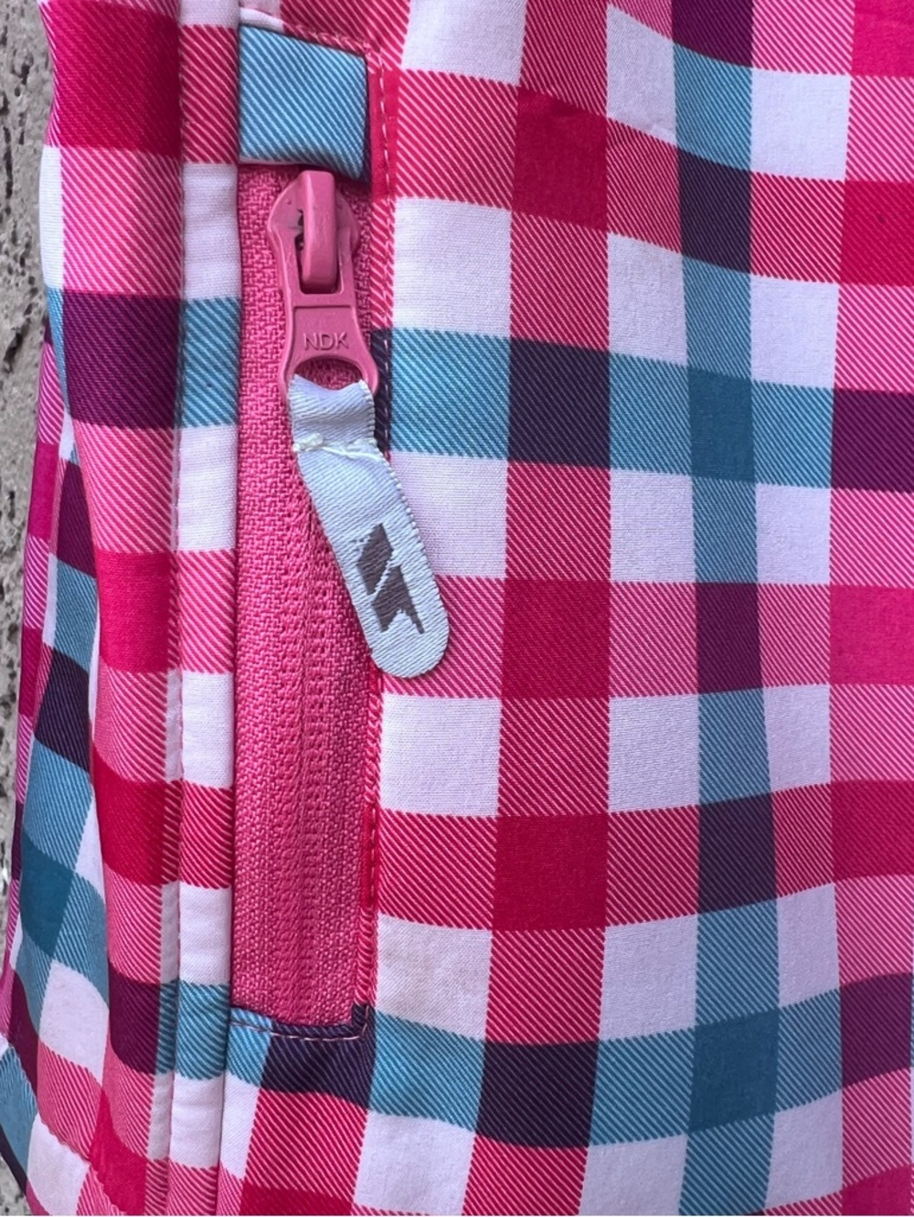 Trespass Pink, Blue & White Plaid Zip Jacket with Hood & Pockets - Picture 10 of 16